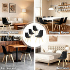Dining Chairs Set of 4, Mid-Century Kitchen & Dining Room Chairs with Wood Legs and Cushion, Leather Dining Chairs Set for Living Room, Kitchen, Black 4 Pack
