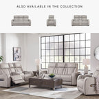 Signature Design by Ashley 3-Seat Power Reclining Sofa, Heat, Massage, Gray | Combination of leather and faux leather, Air massage, Heated seats, Drop-down table, Zero gravity, Boyington