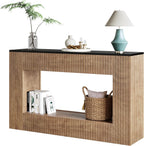 Tribesigns Modern Console Table, 55-Inch Wood Entryway Table with Storage, Narrow Long Sofa Table Behind Couch Table for Living Room, Foyer, Hallway, Brown