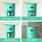 4 Pack 15 Gallon Potato Grow Bags,PE Garden Planter Bag with Breathable Screen Window Reinforced Handles for Potatoes Tomatoes Carrots Onions