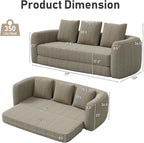 Curved Convertible Futon Sofa Bed,Modern Sleeper Couch,Curved Modern 3 Seater Cloud Couch