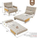 JASIWAY Convertible Sofa Chair Bed, 28" Mid-Century Sleeper for Adults