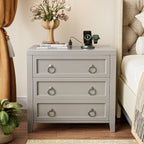 Huuger Paint Night Stand with Charger Station, 3 Drawer Nightstand Set of 2