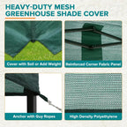 EAGLE PEAK Replacement Mesh Cover for 12x8 Portable Walk-in Pop up Greenhouse, Front and Rear Zippered Entry Doors (Frame Not Included), Green