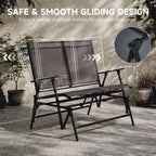 Zedachica 2-Person Outdoor Glider Bench No Assembly Required, Glider Loveseat for Outside Patio with Smooth Rocking, Patio Glider with Steel Frame for Porch Deck Backyard Garden (Loveseat, Darkgrey)