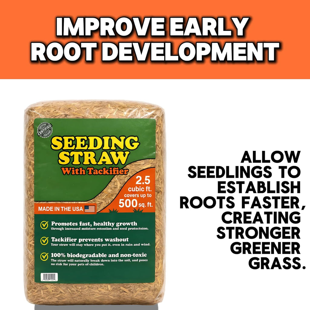 Seeding Straw with Tackifier, 2.5 cu ft (Covers up to 500 Square Feet)