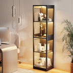BROTTAR Glass Display Cabinet, Display Case for Collectibles, Black