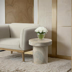 Meridian Furniture Legatto Travertine Indoor/Outdoor Concrete End Table