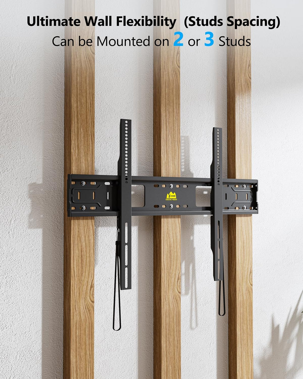 FORGING MOUNT Heavy Duty Fixed TV Wall Mount Holds up to 275Lbs for 50-120 inch TVs 3-Stud Low Profile TV Mount Ultra Slim Universal Bracket Fits 16"/18"/24" Studs MAX VESA 900x600mm- Easy DIY Install
