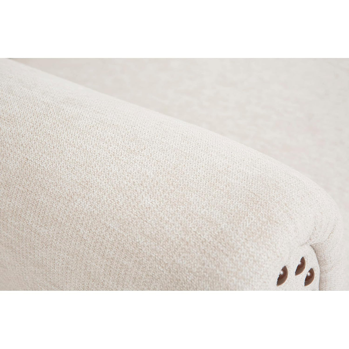 Evolur Vienna Swivel Glider with Nailhead Trim in Sweet Cream, Made from Sturdy and Sustainable FSC-Certified Wood, Easy to Assemble and Maintain, Features 360° Swivel Motion