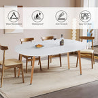 Modern 40"-71" Extendable Oval Dining Table for 4-8, MDF Top with Metal Frame, Space-Saving Expandable Kitchen Table for Home, Office, or Conference Room, Scratch-Resistant & Easy to Assemble