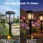 DOESLAG 12 Pack Solar Lights Outdoor, Modern Solar Pathway Lights Outdoor, Waterproof Auto On/Off Garden Lights for Yard, Landscape Path, Walkway, Driveway Decor (3000K Warm White)