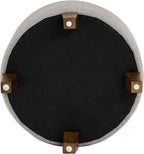 HomePop 19" Button Tufted Round Storage Ottoman - Gray Fabric