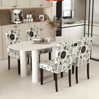 GOFLAME Upholstered Dining Chairs Set of 2, Button Tufted Fabric Upholstered Parson Chairs with Rubber Wood Legs, Padded Seat and High Curved Backrest, Armless Kitchen Chairs for Dining Room, Floral