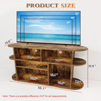 Solid Wood TV Stand for Living Room, Entertainment Center with Storage, TV Console, Adjustable Open Shelves&Wire Holes&Anti-Collision, Television Stands for Bedroom and Office