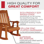 Amish Casual Heavy Duty 600 Lb Mission Pressure Treated Rocking Chair with Cupholders (Cedar Stain)