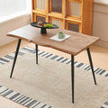 Modern 47 Inch Dining Table, Irregular Rectangle Kitchen Table for 4-6 People, Home Kitchen Table with Engineered Wood Tabletop and Metal Legs for Dining Room, Living Room