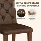 63"-79" Expandable Dining Table Set for 8, Wood Rectangle Dining Table and 8 Brown Faux Suede Chairs, Suitable for Home,Kitchen Dining Room,Farmhouse