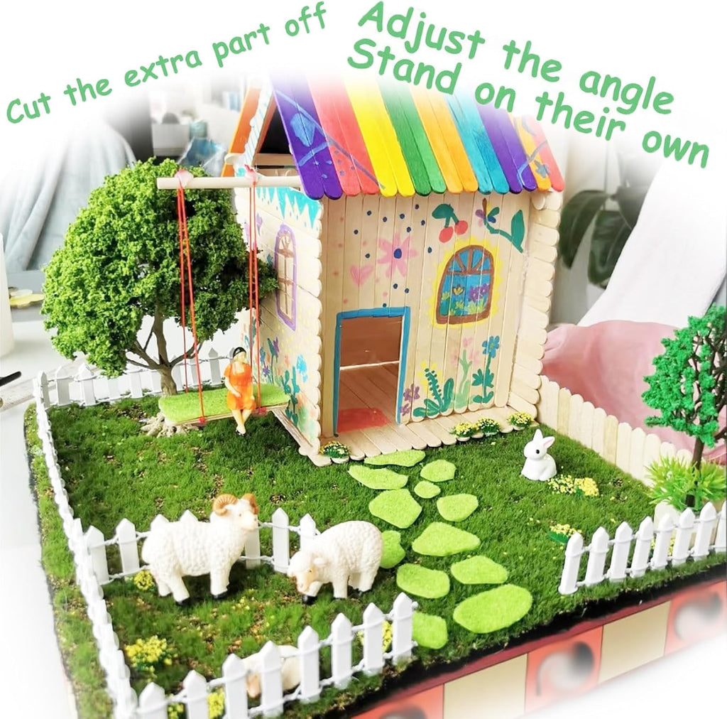 Miniature Fairy Garden Fence 35 Inches,Fairy Garden Accessories Outdoor Wood Picket Fence,DIY Flowerpot Decoration DIY Wood Picket Fence, Miniature Decoration Mini Ornament for Dollhouse