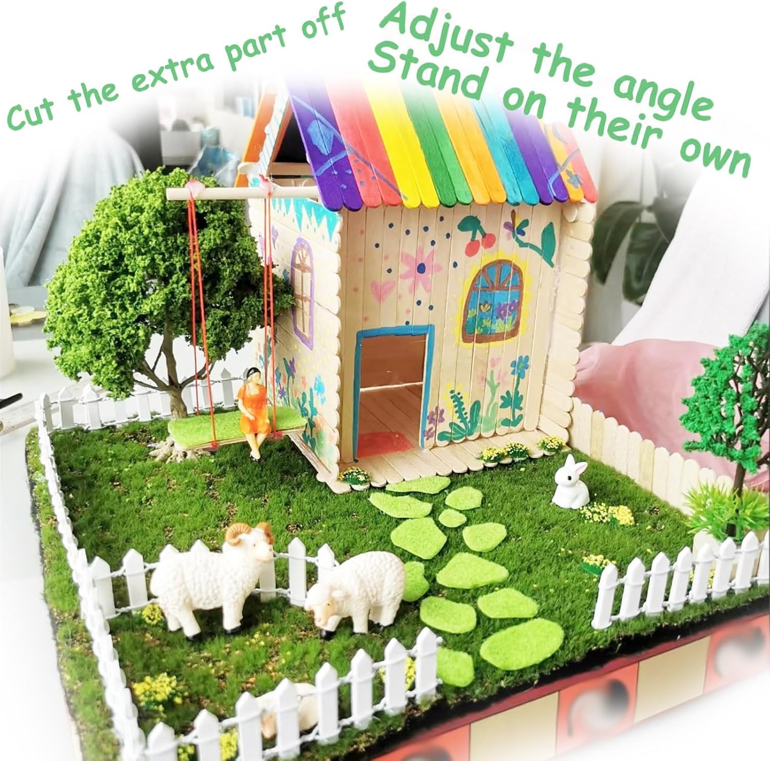 Miniature Fairy Garden Fence 35 Inches,Fairy Garden Accessories Outdoor Wood Picket Fence,DIY Flowerpot Decoration DIY Wood Picket Fence, Miniature Decoration Mini Ornament for Dollhouse