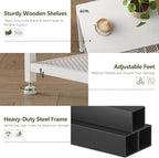 Heybly Small Side Table Set of 2, Tall End Table with Adjustable Shelf, Telephone Table, Nightstand, Accent Table Stand, Small Entryway Table, Bedroom,Living Room, Office,Bathroom, White, HET003WT2