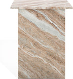 SAFAVIEH Couture Collection Adriano White/Brown 2-Leg Marble Accent Table (Fully Assembled)
