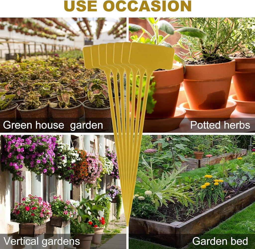 50 Pack Outdoor Tall Plant Labels, Large Waterproof Plastic Plant T-Type Tags, Durable Nursery Garden Markers, Perfect for Herbs, Flowers, Vegetable and Potted Plants