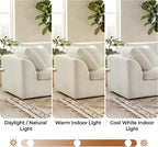 CHITA 108" Cloud Sectional Couches for Living Room, L-Shape Sofa with Ottoman, 3 Seater Modular Sectional Sofa, Cream