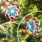 Wind Spinners Outdoor Metal with Patriotic, American Flag Pinwheel Decorations with Metal Stake, Yard Art Decor for Patio, Lawn & Garden, Creative Gifts 57.5 * 13 Inch