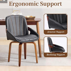 Swivel Dining Chairs Set of 4, Mid Century Modern Swivel Dining Chairs with Arms，Upholstered Kitchen & Dining Room Side Chairs with Solid Wood Legs for Living Room