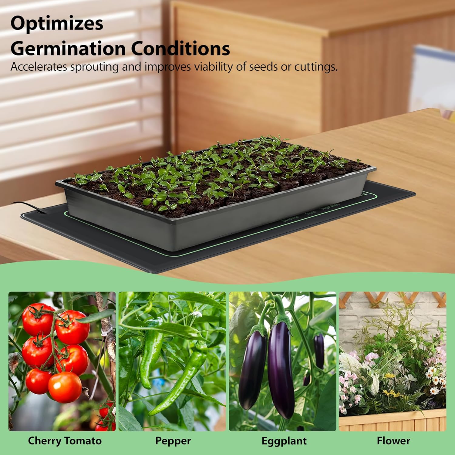 Seedling Heat Mat 2 Pack Heat Mats for Seed Starting Plants Indoor Growing Gardening Brewing Germination Greenhouses Terrarium Reptile Waterproof Seed Rooting Warming Heating Pad 10"X20.75"