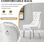 7 Piece Kitchen & Dining Room Set, Luxurious 70" White Large Marble Dining Table with Beige Velvet Cushion Chairs for Living Room, Kitchen (1 Silver-Base Table, 6 Chairs)