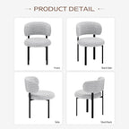 Dining Chairs Set of 4, Fabric Dining Chairs Metal Legs, Off-White | Breathable Fabric,Ergonomic Comfort Backrest,Spring Upholstered Seat for Kitchen Dining Room Restaurant