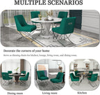 Kitchen Dining Chairs Set of 4,Accent Modern Upholstered Velevt,Contemporary Tufted Metal Chairs with X-Shaped Sliver Legs for Dining Room,Living Room, Reception Room(Dark Green)