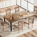 78.7 Inch Long Kitchen Table for 6-8, Dining Room Table for Kitchen Living Room, Large Rectangular Dinner Tables, Industrial Indoor Restaurant Tables with Sturdy Metal Frame(Only Table)