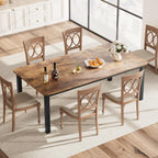 78.7 Inch Long Kitchen Table for 6-8, Dining Room Table for Kitchen Living Room, Large Rectangular Dinner Tables, Industrial Indoor Restaurant Tables with Sturdy Metal Frame(Only Table)