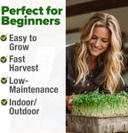 HOME GROWN Premium Sprouting Seeds Mix - Microgreens Seeds for Indoor Growing - Non-GMO Broccoli, Alfalfa, Radish, Clover Sprouts Seed - 16oz Resealable Pack for Healthy Salad & Juicing