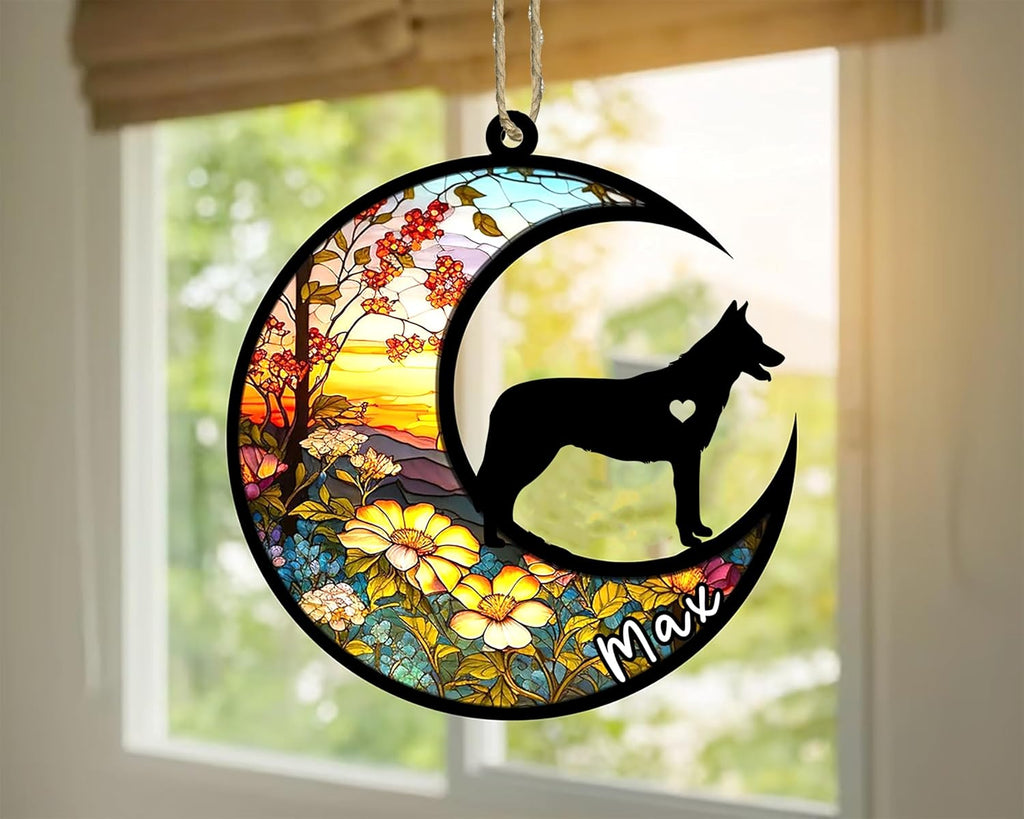 Personalized Dog Memorial, Custom Name Czechoslovakian Wolfdog Dog Christmas Ornament with Name, Custom Breeds, Pet Loss Light Catcher, Gifts for Lovers Loss of Pet Sympathy on Mothers Day Christmas