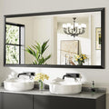 72x36 Inch Black Bathroom Mirror for Wall, Thick Metal Framed Rectangle Mirrors for Over Sink, Bedroom, Living Room, Entryway, Anti-Rust, HD Tempered Glass