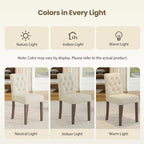 Upholstered Dining Chairs Set of 6 - Modern Parsons Kitchen & Dining Room Chair with Diamond Tufted Back, Solid Wooden Legs for Apartment, Café, Vanity