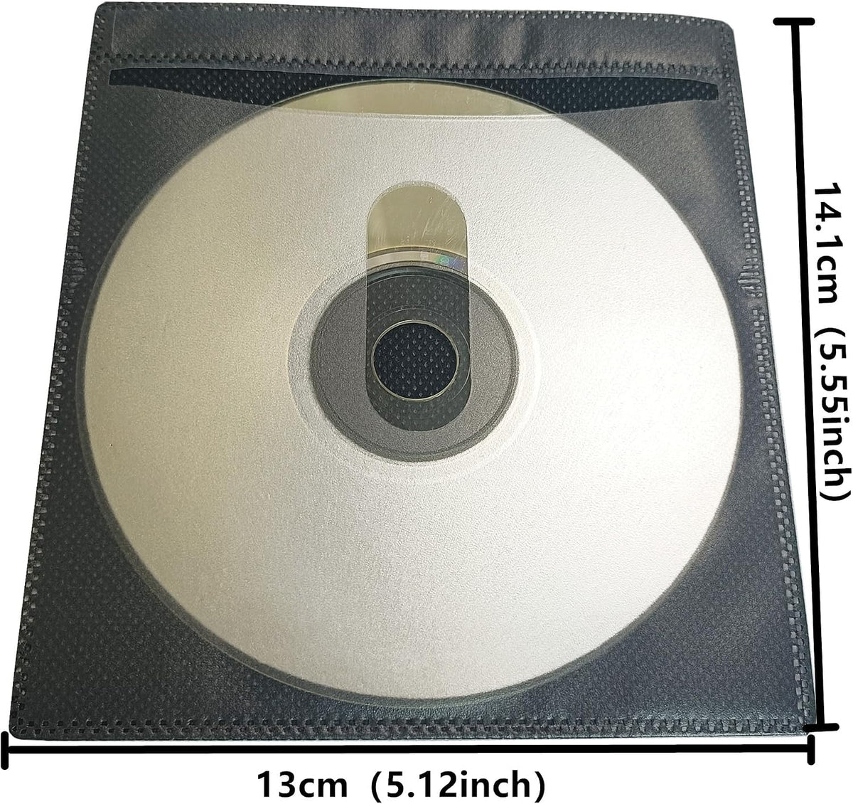 100 Pack Premium CD DVD Sleeves Cases,Thick Non-Woven Material Double-Sided Refill Plastic Sleeve for CD and DVD Storage Binders Disc Case with Drop-Proof Closure(New Black)