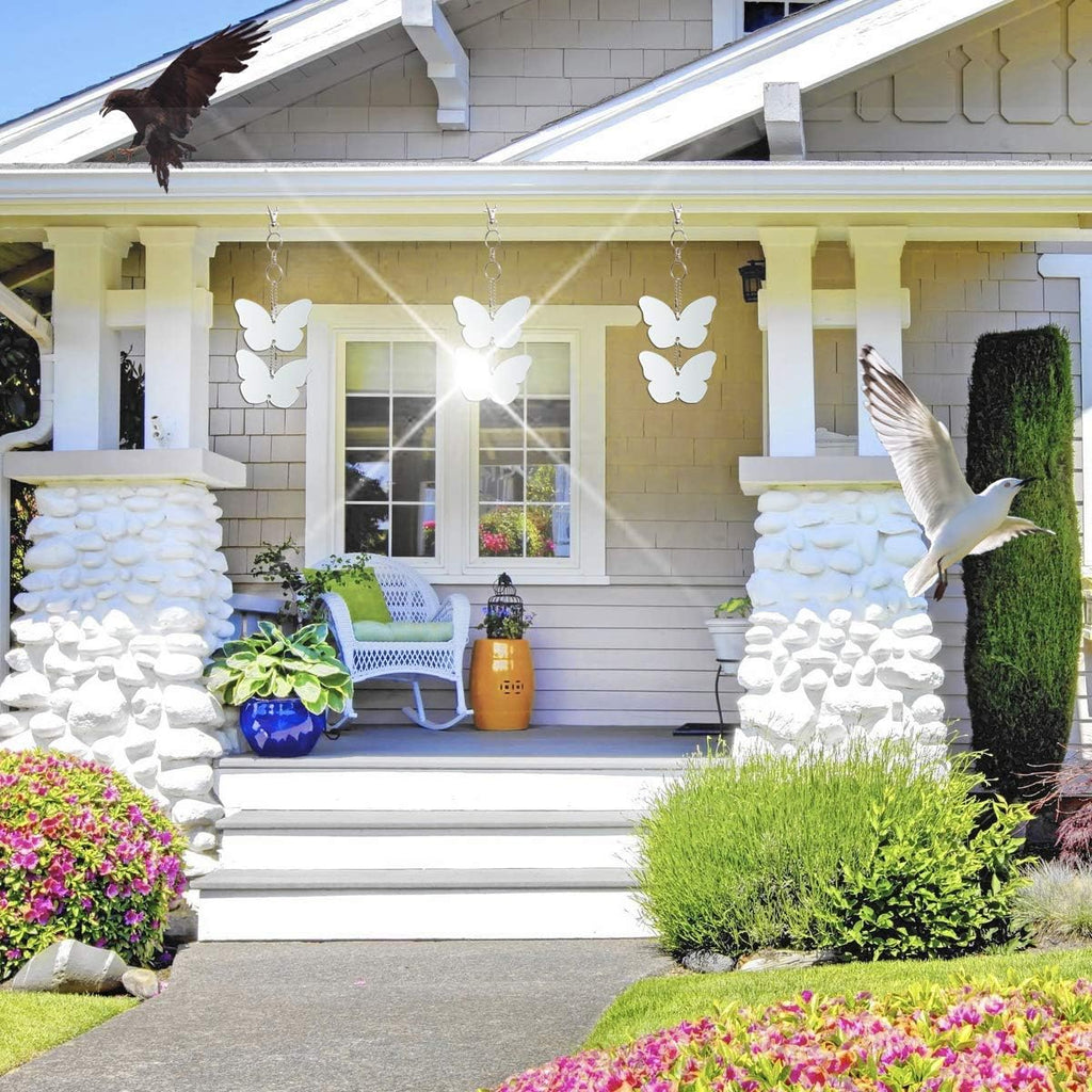 Keep Birds Away Mirror Disc, Hanging Reflectors to Scare Birds Away from Your House and Garden, 16 Butterfly Discs