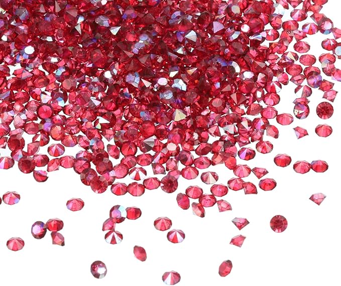 PATIKIL 14000Pcs Wedding Table Scatter Confetti Crystals 3mm Acrylic Diamonds Vase Fillers Gems for Table Centerpiece Decorations Bridal Shower Party, Burgundy AB