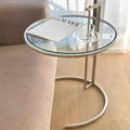 Round End Table, Side Table for Living Room, Small Spaces, Modern White Nightstand, Suitable for Bedroom, Living Room and Balcony(Clear)