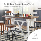 Signature Design by Ashley Valebeck Counter Height Dining Table, Rustic Farmhouse Design, Black Metal Footrest, Seats Up to 4, Great for Small Spaces, White