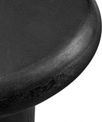 Modway Mavina Mango Wood Round Side Table in Black - Modern Wood Accent Table for Living Room