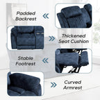Power Zero Gravity Reclining Loveseat with Adjustable Headrest, Double Reclining Loveseat with Console, Power Loveseat Recliner with USB & Type-C Ports for Living Room (Blue)