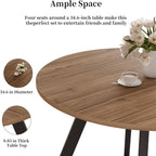 Zerifevni 34.6'' Round Dining Table Mid Century Modern Small Round Coffee Table, Saving Space (Walnut Table)