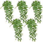 DILATATA Fake Hanging Plants Artificial Hanging Plants 22" Faux Peperomia Hanging Leaves Plants for Wall Shelf Home Indoor Outdoor Decor - 5 Pack