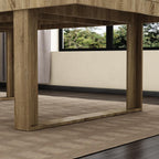 FUFU&GAGA Large Farmhouse Dining Table, for 6-8 People, 86.8” Rectangular Wood Dinner Table for Kitchen Dining Room Conference Room, Oak, 86.8”W x 47.2”D x 29.4”H